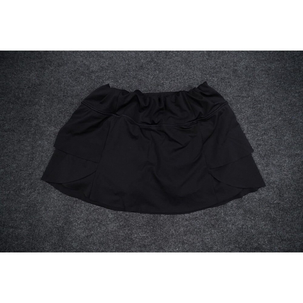 Athleta Momentum Ruffle Skort Large Black Tiered Tennis Skirt Built In Shorts